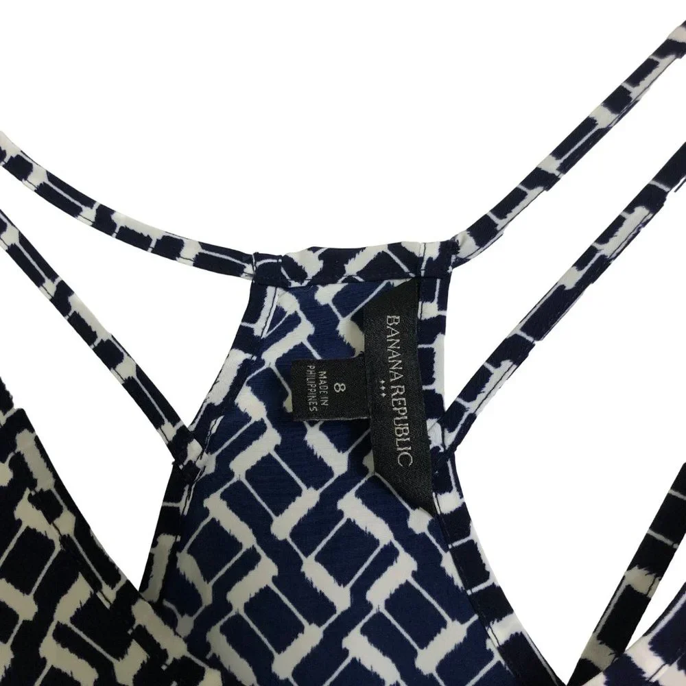Banana Republic Geometric Spaghetti Sleeveless Maxi Dress Size:8 - Picture 8 of 13